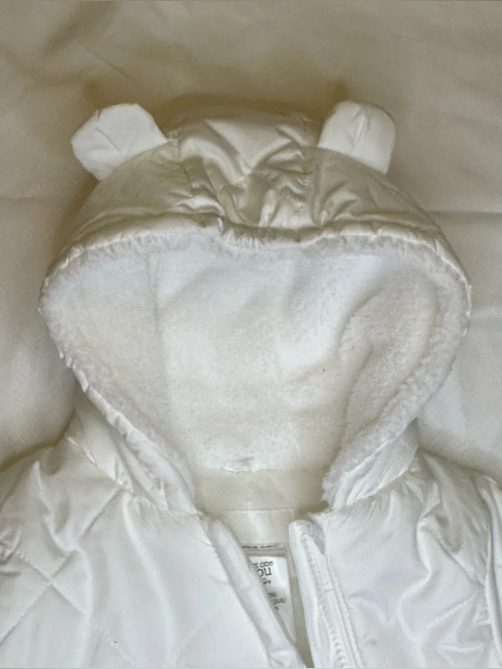 Carter's White Quilted Hooded Baby Outdoor Winter Bag Coat O/S